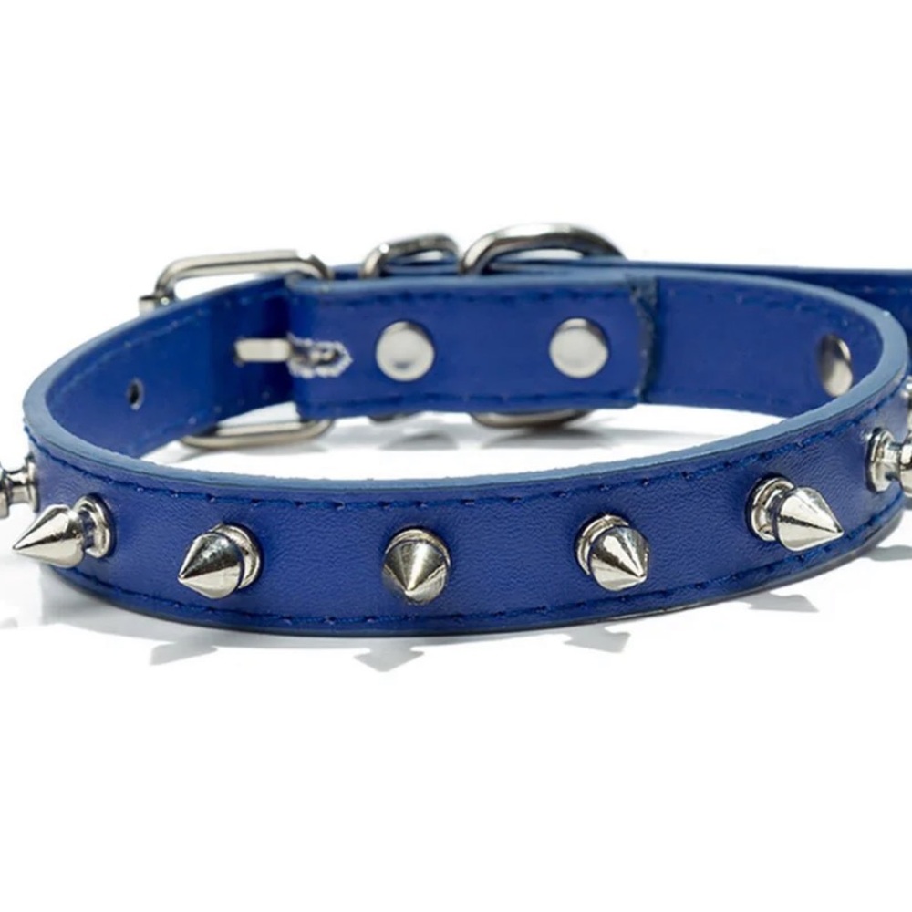 SPIKE Collar Royal Blue Size Small Pet Cat or Dog/Puppy Collar with Spikes